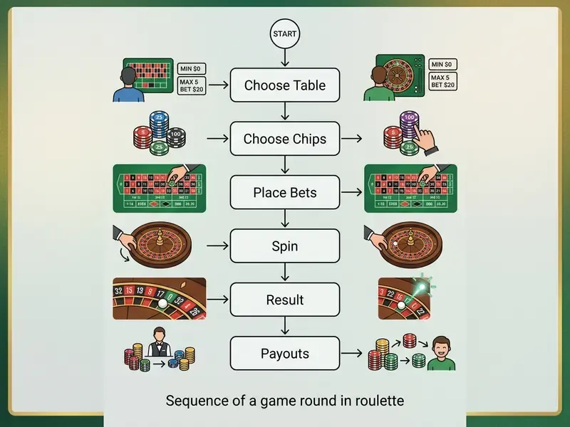 roulette game round step by step flowchart
